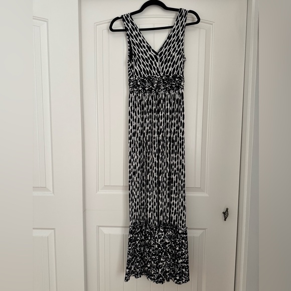 Anthropologie Tracy Reese Elegant Black and White Patterned Maxi Dress Size XSP - Picture 10 of 13